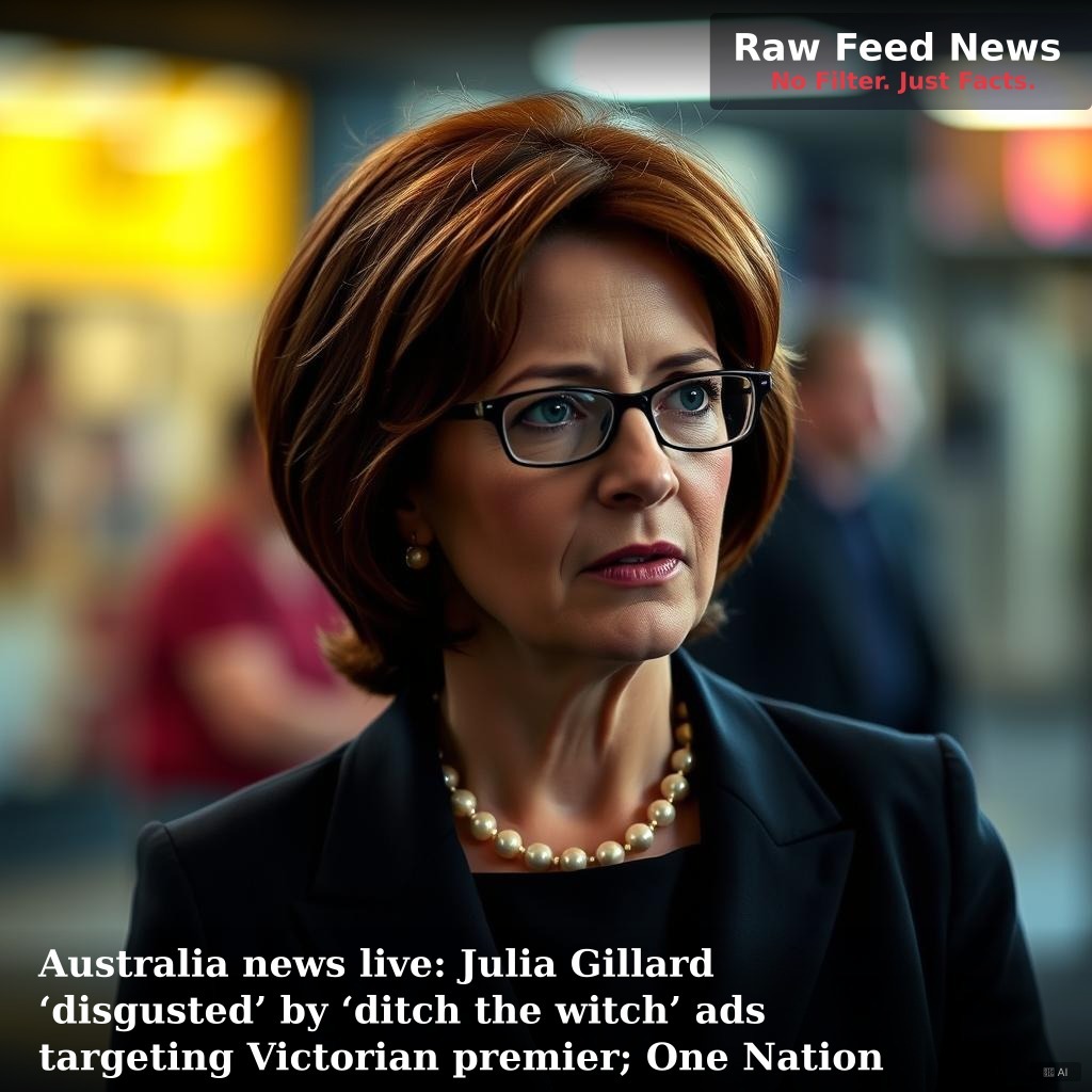 Australia news live: Julia Gillard ‘disgusted’ by ‘ditch the witch’ ads targeting Victorian premier; One Nation ahead of Labor in new poll