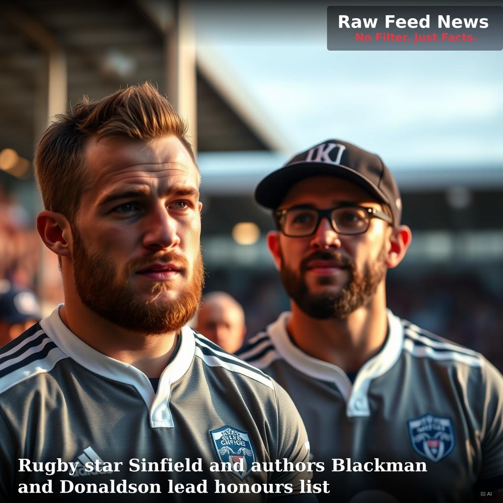 Rugby star Sinfield and authors Blackman and Donaldson lead honours list