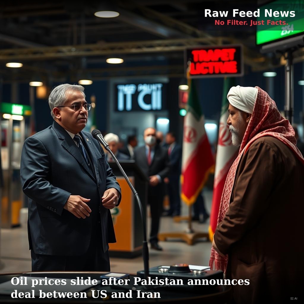 Oil prices slide after Pakistan announces deal between US and Iran